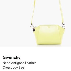 NWT GIVENCHY Nano Antigona Leather Crossbody Bag-Acid Yellow